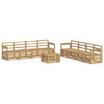vidaXL Záhradná súprava gaučov 9 pcs Biela 59 x 59 x 37 cm – Obrázok 2