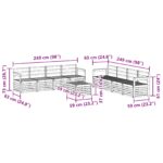 vidaXL Záhradná súprava gaučov 9 pcs Biela 59 x 59 x 37 cm – Obrázok 8