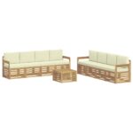 vidaXL Záhradná súprava gaučov 9 pcs Biela a krémová 59 x 59 x 37 cm – Obrázok 2