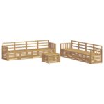 vidaXL Záhradná súprava gaučov 9 pcs Biela 59 x 59 x 37 cm – Obrázok 2
