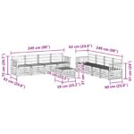 vidaXL Záhradná súprava gaučov 9 pcs Biela 59 x 59 x 37 cm – Obrázok 8
