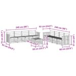vidaXL Súpravy pohoviek 9 pcs Biela 59 x 59 x 37 cm – Obrázok 8