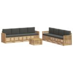 vidaXL Súpravy pohoviek 9 pcs Biela a antracitová 59 x 59 x 37 cm – Obrázok 2