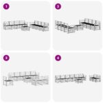 vidaXL Súpravy pohoviek 9 pcs Biela 59 x 59 x 37 cm – Obrázok 7