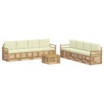 vidaXL Súpravy pohoviek 9 pcs Biela a krémová 59 x 59 x 37 cm – Obrázok 2