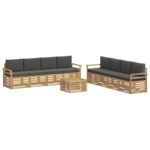 vidaXL Súpravy pohoviek 9 pcs Biela a antracitová 59 x 59 x 37 cm – Obrázok 2