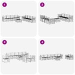 vidaXL Súpravy pohoviek 9 pcs Biela 59 x 59 x 37 cm – Obrázok 7
