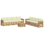 vidaXL Súpravy pohoviek 9 pcs Biela a krémová 59 x 59 x 37 cm – Obrázok 2