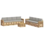vidaXL Súpravy pohoviek 9 pcs Biela a svetlosivá 59 x 59 x 37 cm – Obrázok 2