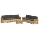 vidaXL Súpravy pohoviek 9 pcs Biela a antracitová 59 x 59 x 37 cm – Obrázok 2