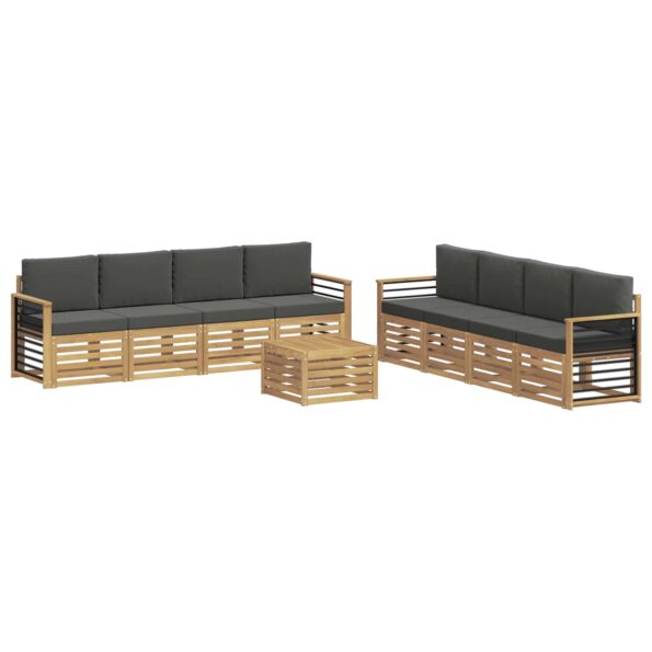 vidaXL Súpravy pohoviek s vankúšom 9 pcs Biela a antracitová Polyester – Obrázok 2