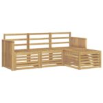 vidaXL Záhradná súprava gaučov 4 pcs Biela 189,5 x 122,5 x 73 cm – Obrázok 2