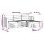 vidaXL Záhradná súprava gaučov 4 pcs Biela 189,5 x 122,5 x 73 cm – Obrázok 7