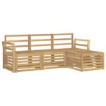 vidaXL Záhradná súprava gaučov 4 pcs Biela 193,5 x 122,5 x 73 cm – Obrázok 2