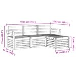 vidaXL Záhradná súprava gaučov 4 pcs Biela 193,5 x 122,5 x 73 cm – Obrázok 7