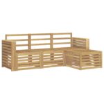 vidaXL Záhradná súprava gaučov 4 pcs Biela 197,5 x 122,5 x 73 cm – Obrázok 2