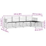 vidaXL Záhradná súprava gaučov 5 pcs Biela 249 x 122,5 x 73 cm – Obrázok 7