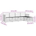 vidaXL Záhradná súprava gaučov 5 pcs Biela 249 x 122,5 x 73 cm – Obrázok 7