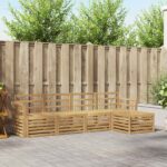 vidaXL Záhradná súprava gaučov 5 pcs Biela 253 x 122,5 x 73 cm