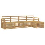vidaXL Záhradná súprava gaučov 5 pcs Biela 253 x 122,5 x 73 cm – Obrázok 2