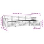 vidaXL Záhradná súprava gaučov 5 pcs Biela 257 x 122,5 x 73 cm – Obrázok 7