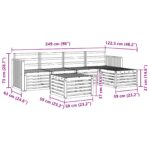 vidaXL Záhradná súprava gaučov 6 pcs Biela 59 x 59 x 37 cm – Obrázok 8