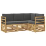 vidaXL Súpravy pohoviek 4 pcs Biela a antracitová – Obrázok 2