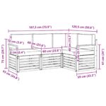 vidaXL Záhradná súprava gaučov 4 pcs Biela a antracitová – Obrázok 7