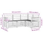 vidaXL Súpravy pohoviek 4 pcs Biela 187,5 x 128,5 x 73 cm – Obrázok 6