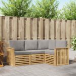 vidaXL Súpravy pohoviek 4 pcs Biela a svetlosivá 187,5 x 128,5 x 73 cm