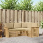 vidaXL Súpravy pohoviek 4 pcs Biela a béžová 187,5 x 128,5 x 73 cm