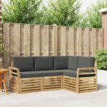 vidaXL Súpravy pohoviek 4 pcs Biela a antracitová 190 x 130,5 x 73 cm