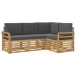 vidaXL Súpravy pohoviek 4 pcs Biela a antracitová 190 x 130,5 x 73 cm – Obrázok 2