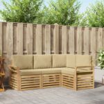 vidaXL Súpravy pohoviek 4 pcs Biela a béžová 190 x 130,5 x 73 cm
