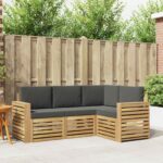 vidaXL Súpravy pohoviek 4 pcs Biela a antracitová 191 x 132,5 x 73 cm