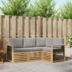 vidaXL Súpravy pohoviek 4 pcs Biela a svetlosivá 187,5 x 128,5 x 73 cm