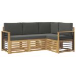 vidaXL Súpravy pohoviek 4 pcs Biela a antracitová – Obrázok 2