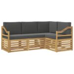 vidaXL Súpravy pohoviek 4 pcs Biela a antracitová – Obrázok 2