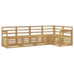vidaXL Záhradná súprava gaučov 5 pcs Biela 247 x 128,5 x 73 cm – Obrázok 2