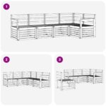 vidaXL Záhradná súprava gaučov 5 pcs Biela 247 x 128,5 x 73 cm – Obrázok 6