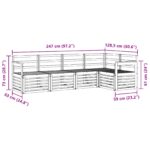 vidaXL Záhradná súprava gaučov 5 pcs Biela 247 x 128,5 x 73 cm – Obrázok 7