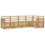 vidaXL Záhradná súprava gaučov 5 pcs Biela 247 x 128,5 x 73 cm – Obrázok 2