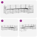 vidaXL Záhradná súprava gaučov 5 pcs Biela 247 x 128,5 x 73 cm – Obrázok 6