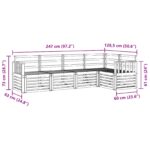 vidaXL Záhradná súprava gaučov 5 pcs Biela 247 x 128,5 x 73 cm – Obrázok 7