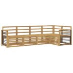 vidaXL Záhradná súprava gaučov 5 pcs Biela 247 x 128,5 x 73 cm – Obrázok 2