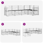 vidaXL Záhradná súprava gaučov 5 pcs Biela 247 x 128,5 x 73 cm – Obrázok 6