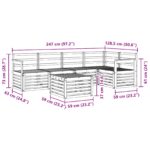 vidaXL Záhradná súprava gaučov 6 pcs Biela 59 x 59 x 37 cm – Obrázok 9