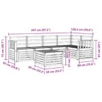 vidaXL Záhradná súprava gaučov 6 pcs Biela 59 x 59 x 37 cm – Obrázok 9