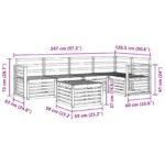 vidaXL Záhradná súprava gaučov 6 pcs Biela 59 x 59 x 37 cm – Obrázok 9