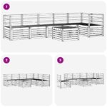 vidaXL Záhradná súprava gaučov 7 pcs Biela 59 x 59 x 37 cm – Obrázok 8